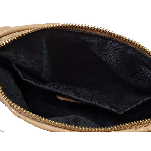 Zara Quilted Genuine Leather Shoulder Bag with Gold Chain Handle - NWT - Picture 4 of 4